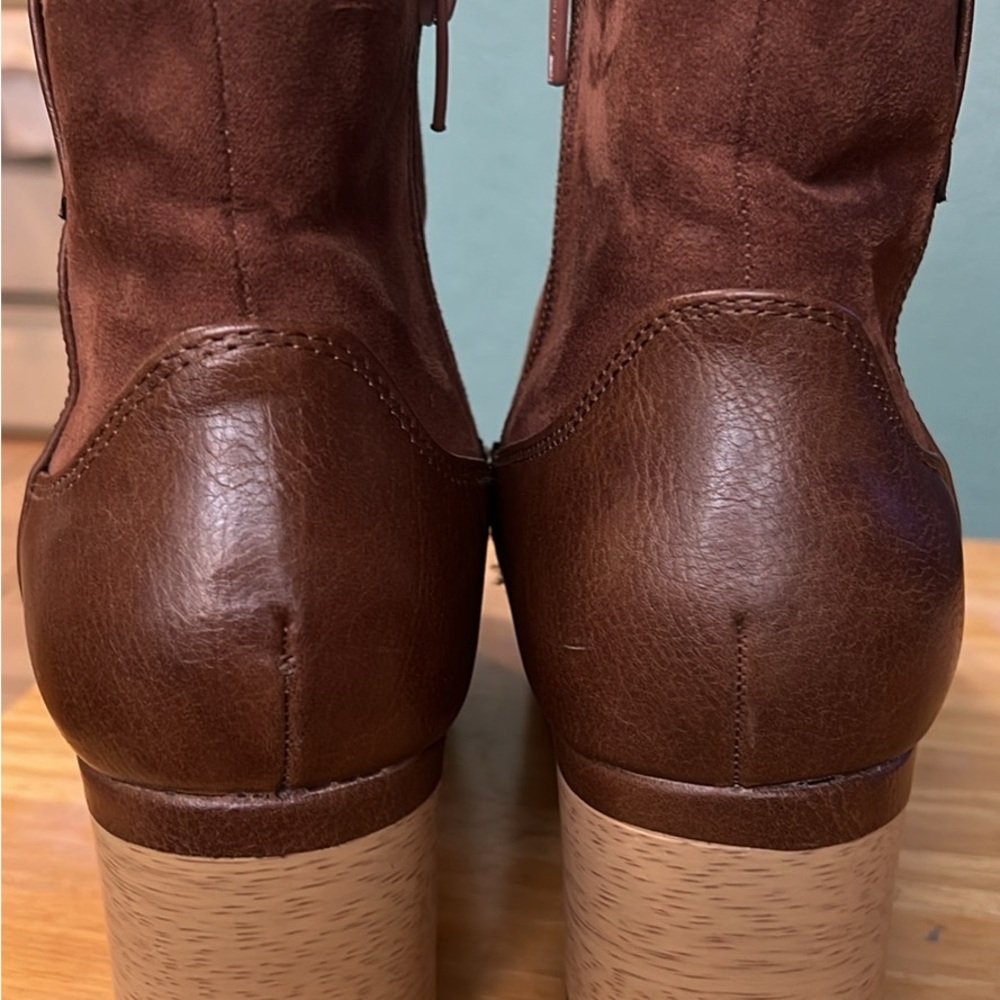 Brown Leather Ankle Boots - Picture 5 of 9